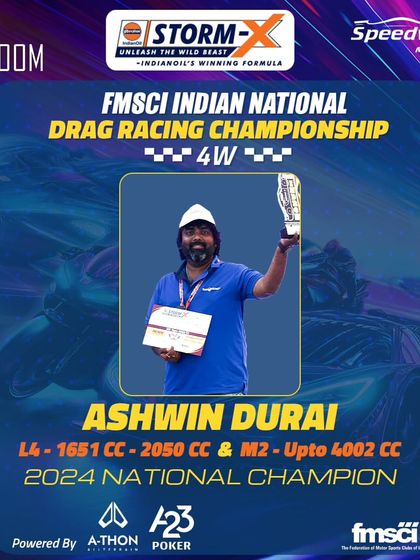 We crown Ashwin Durai as the 2024 National Champion in the L4 and M2 classes. Our events are the official stage for crowning the fastest racers in the nation.