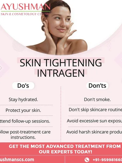 Achieve firmer, more youthful skin with our Intragen skin tightening treatment. This guide provides essential do's and don'ts for post-treatment care, such as staying hydrated and protecting your skin, to ensure you get the most advanced and lasting results.