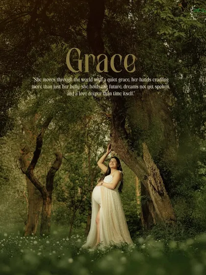 There's a special kind of peace when we shoot outdoors. This portrait, set in a lush forest, captures the quiet grace and deep connection between a mother and the new life she carries.