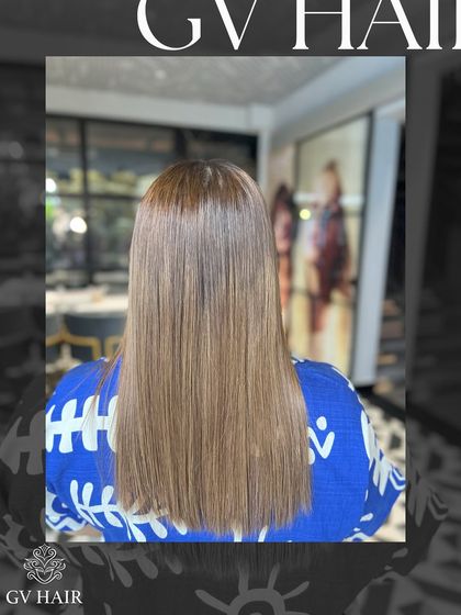 Who needs therapy when you have a new hair color? This sleek, straight look shows off a perfect global color application.