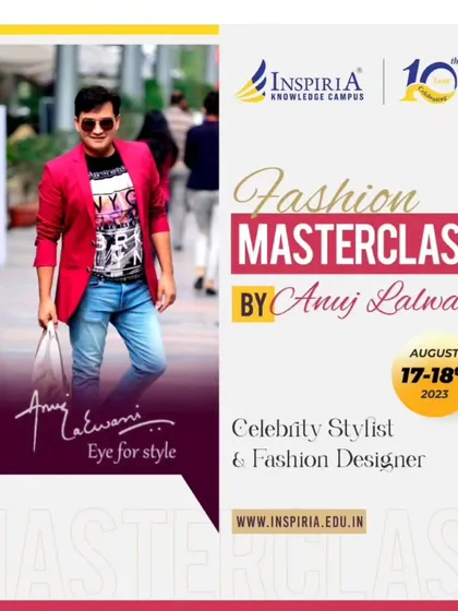 This poster for my Fashion Masterclass at Inspiria Knowledge Campus captures my core belief: developing a keen 'eye for style'. In these sessions, I share my 17 plus years of experience as a celebrity stylist and designer.
