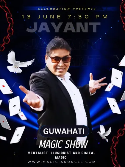 Here is the poster for my show in Guwahati. My tours take me to all corners of the country, from big cities to smaller towns.