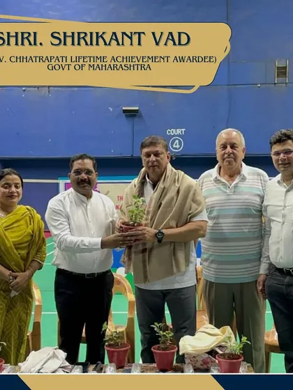 Chief Coach Shri. Shrikant Vad, a Shiv Chhatrapati Lifetime Achievement Awardee, being honored at the inauguration of our annual summer camp.