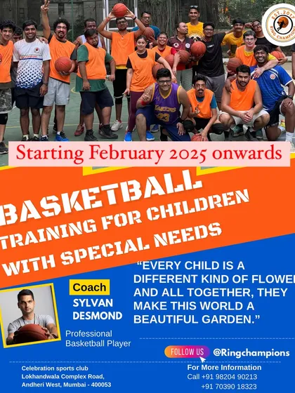 Join our basketball family. I'm starting a new batch for children with special needs this February at Celebration Sports Club in Andheri West. This program is designed to build skills, confidence, and a love for sports in a supportive setting.