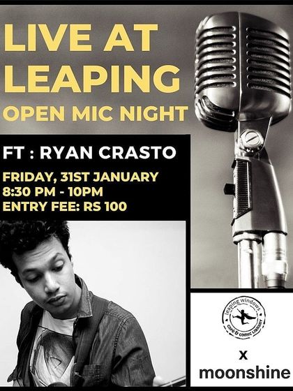 Poster for an open mic night I featured in at Leaping Windows.