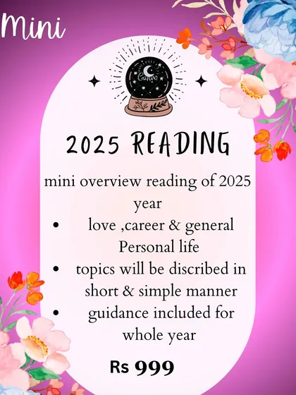 Mini 2025 Reading. Get a mini overview of your 2025. This reading covers love, career, and general life in a short and simple format, with guidance for the whole year.