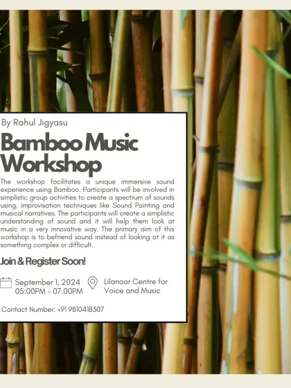 The unique sound of our Bamboo Music Workshop. We host special sessions that explore unconventional ways of creating music, making the process of learning sound both simple and innovative.