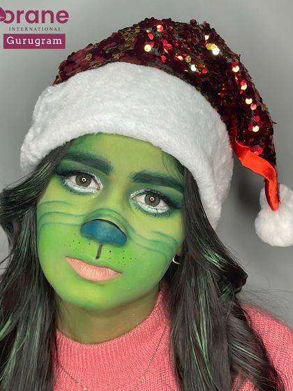 A fun and creative Grinch makeup look for Christmas. I teach character and fantasy makeup for all occasions, allowing students to build a diverse portfolio.