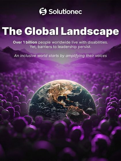Over one billion people worldwide live with disabilities, yet barriers to leadership persist. This image visualizes the global landscape and reinforces our belief that an inclusive world starts by amplifying their voices.