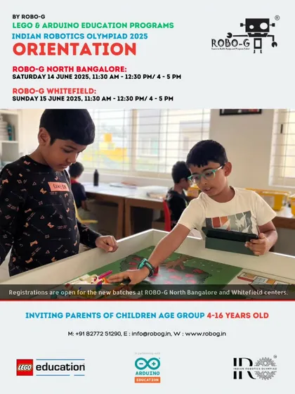 Your child's journey into STEM and robotics starts here. We invite parents and children to our orientation sessions to discover our LEGO and Arduino Education programs and learn how we prepare young minds for the Indian Robotics Olympiad.