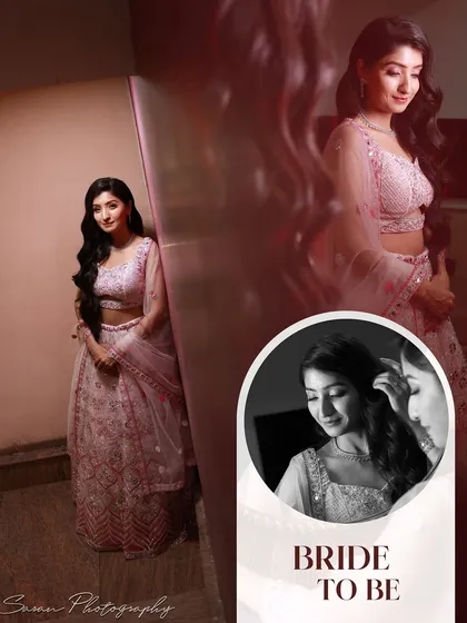 A collage for the "Bride to Be," showing her elegant portraits from the engagement ceremony.