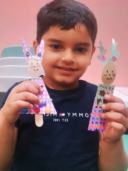 Look at this creative duo of Easter characters. This little artist made not just a bunny but a reindeer too, showing how we encourage imagination to run wild.