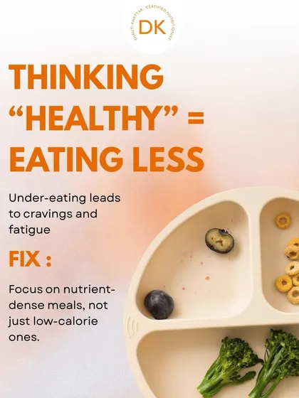 Mistake 2: Thinking "healthy" means eating less. Under-eating leads to cravings and fatigue. I teach you to focus on nutrient-dense meals, not just low-calorie ones.