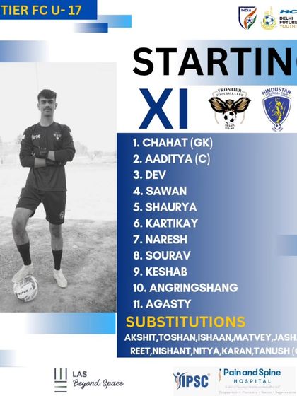 Here is our starting XI for the U-17 match. The team is ready to go.