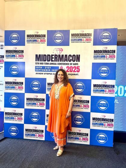 At Middermacon Surat, ready to share my knowledge on body contouring.