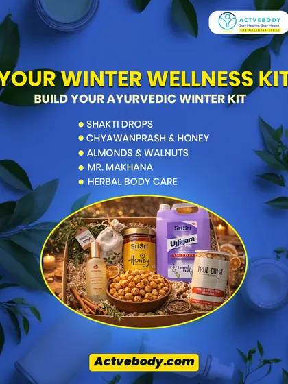 Here is your complete Ayurvedic winter wellness kit. I've put together my must-have essentials like Shakti Drops for immunity, Chyawanprash for warmth, nourishing nuts, and herbal body care to help you stay balanced and radiant all season long.