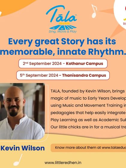 Announcing a special musical event with Tāla Education to kick off Literacy Week. Founder Kevin Wilson brings the magic of music and movement to our early years development program.
