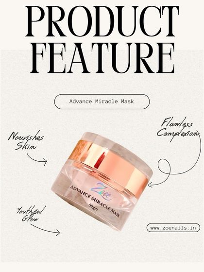 This graphic features my Advance Miracle Mask, which nourishes the skin for a youthful glow and a flawless complexion. It's the perfect way to rejuvenate your skin at home.