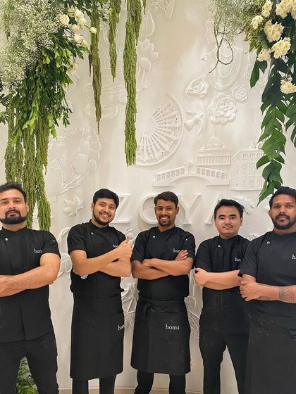 Our proud team of chefs at the Zoya Jewels event in Hyderabad. We fly our expert team to any destination to ensure our standard of quality is delivered everywhere.