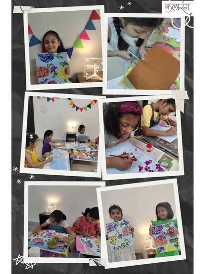A collage from the first batch of our 2024 Art Camp. It was a day filled with painting, cutting, and creating, and you can see the wonderful variety of work the children produced.