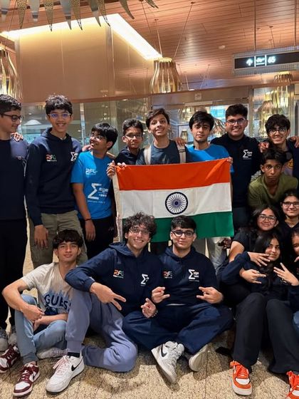 Houston bound! FRC Team Sigma gathers at the airport, excited for their second consecutive appearance at the FIRST World Championship.
