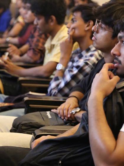 A shot of the engaged audience at the Rachana Sansad event. Connecting with young, aspiring artists and answering their questions is one of the most fulfilling parts of these speaking engagements.
