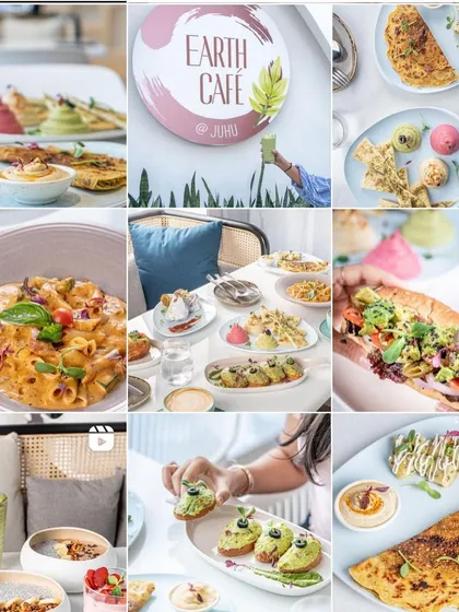 A look at the cohesive and bright social media grid we designed for Earth Cafe. The feed combines top down food shots, lifestyle images, and branded graphics to create an inviting and aesthetically pleasing experience for their followers.