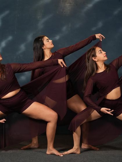 Dancers from our contemporary piece 'NEXUS' in a dynamic pose. Our showcases feature a blend of styles and are choreographed by our talented team of teachers.