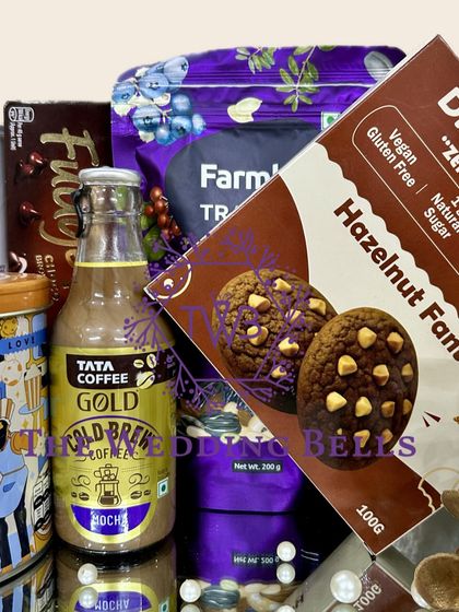 We focus on quality, even in our fun hampers. This close-up shows the premium brands and thoughtful selection in our late-night munchies collection.