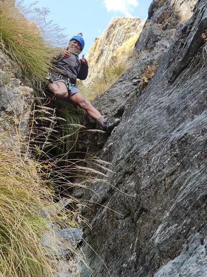 Meet Asim, a cinematographer and director who was inspired to climb by a baby monkey. Here he is in a chimney, showing his unique approach to movement on the rock.