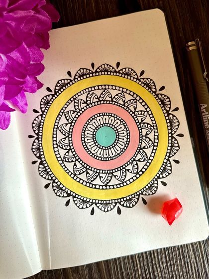 Another look at this sweet pastel mandala, perfect for brightening up any space.