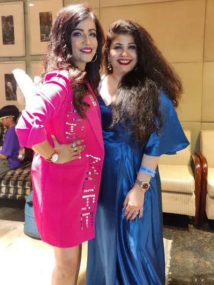 Networking at fashion week. It's always a pleasure to connect with fellow fashion lovers while wearing a piece that I poured my heart into designing.