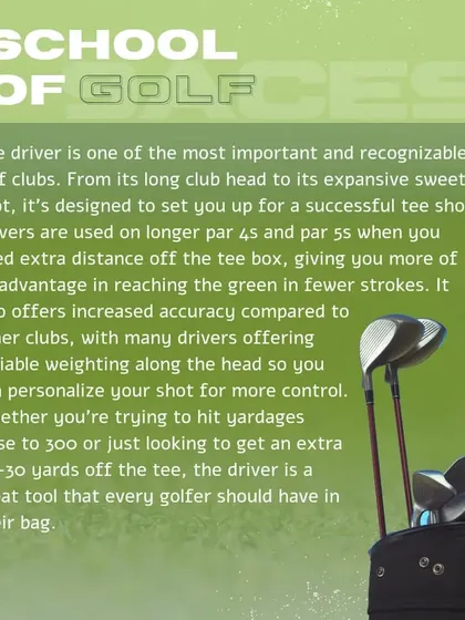 We want you to understand your tools. This is a sample from our educational series, breaking down the role of a driver, one of the most important clubs for gaining an advantage off the tee box.