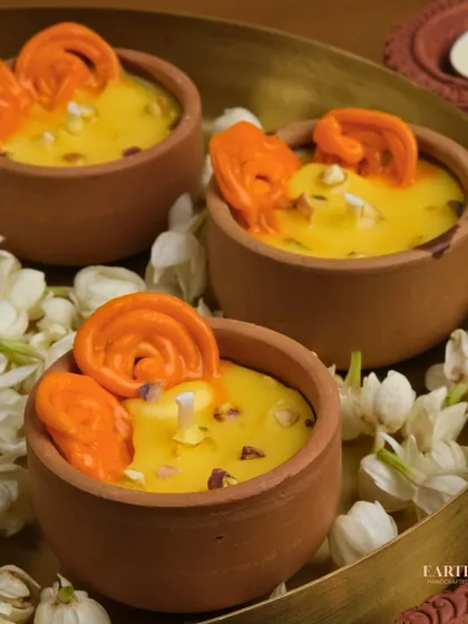 This might look like a delicious bowl of Jalebi and Rabdi, but it's actually one of my handmade soy wax candles. It's a perfect piece of desi decor flex that fills your room with a warm, festive fragrance.