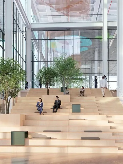 Collaboration is the heart of innovation. The grand atrium staircase in our ePositive campus is designed not just for movement, but as a tiered seating area to foster spontaneous interaction, bathed in natural light to create a serene and inspiring environment.