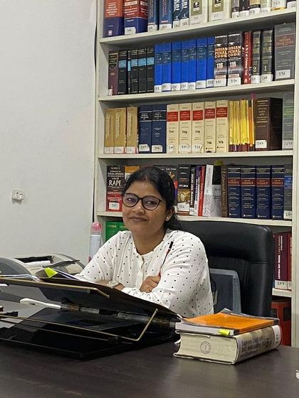 My colleague, Advocate Vinita Singh, in our office. Teamwork is integral to managing the complexities of criminal litigation at the High Court and Supreme Court levels.
