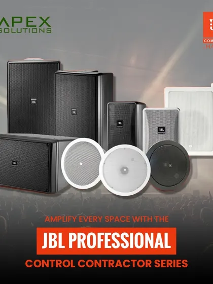 We offer a wide range of audio solutions, including the versatile JBL Professional Control Contractor Series. This product family includes in-ceiling, pendant, and surface-mount speakers, which we use to create seamless background music and public address systems for retail stores, restaurants, and corporate offices.