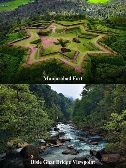 Explore the unique star-shaped Manjarabad Fort and the scenic Bisle Ghat bridge viewpoint on our Sakleshpura weekend trip.