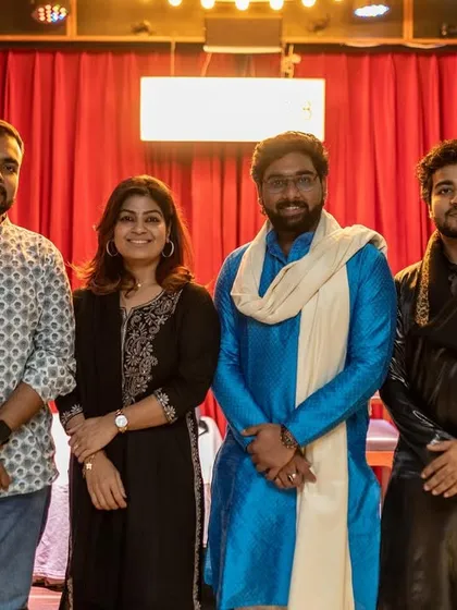 A group photo with the talented artists after a successful show at Depot 48.