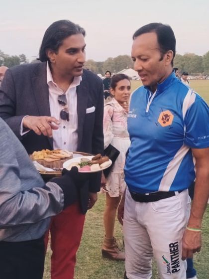 Serving Mr. Naveen Jindal, Chairman of Jindal Steel & Power Limited, at the Jaipur Polo Grounds. Our catering services are designed to impress at high-level corporate and sporting events.