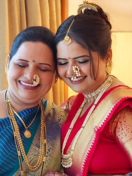 A heartwarming moment between a mother and daughter. I had the pleasure of doing the makeup for both, creating complementary looks that celebrated their special bond.