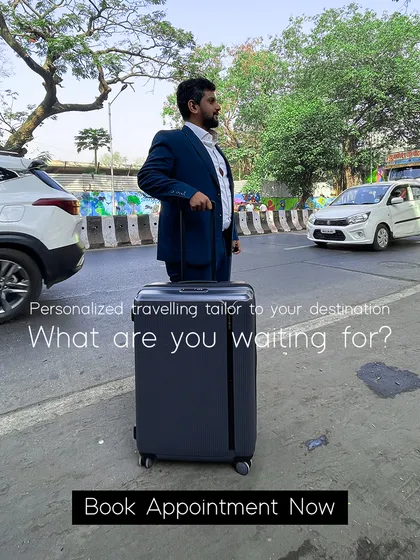 Our personalized traveling tailor is ready to come to your destination. What are you waiting for? Book your appointment now for the ultimate convenience.