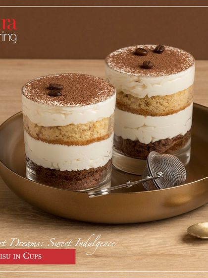 Dessert dreams in a cup. Our Tiramisu cups feature layers of coffee-soaked ladyfingers and creamy mascarpone, offering a classic Italian dessert in an elegant, individual portion.