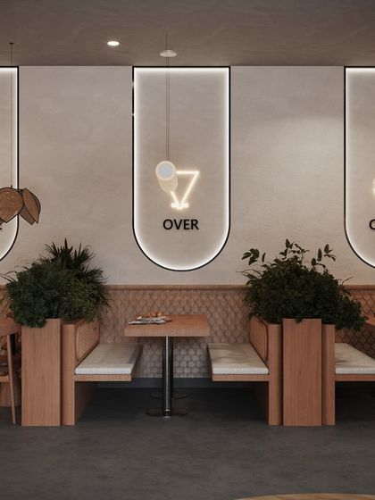 Interiosplash - Restaurant & Cafe Interior Design Project Showcase: Modern Biophilic Cafe photo 8