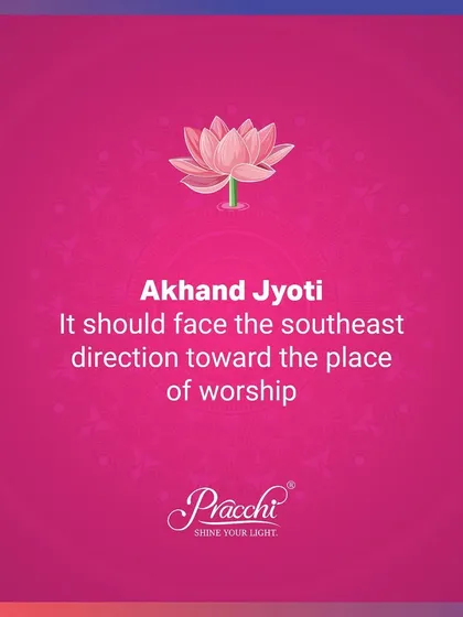 The Akhand Jyoti, or eternal flame, is a powerful source of energy during Navratri. For optimal positive vibrations, Vastu suggests placing it in the southeast direction of your worship area.