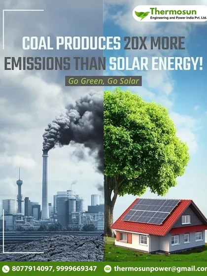 Did you know coal produces 20 times more emissions than solar? The choice is clear. Go green, go solar.