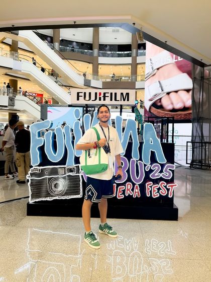 At the Fujikina Cebu '25 Camera Fest. This photo shows my presence at major industry events, where I represent brands and create content on the ground.
