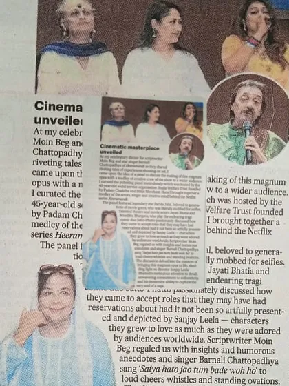 A proud moment seeing our Heeramandi panel discussion featured in the Times of India. It is wonderful to see the media acknowledge the creative process behind the series' music and storytelling.