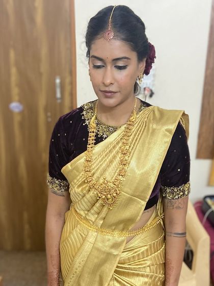 A close-up of the client's traditional look.