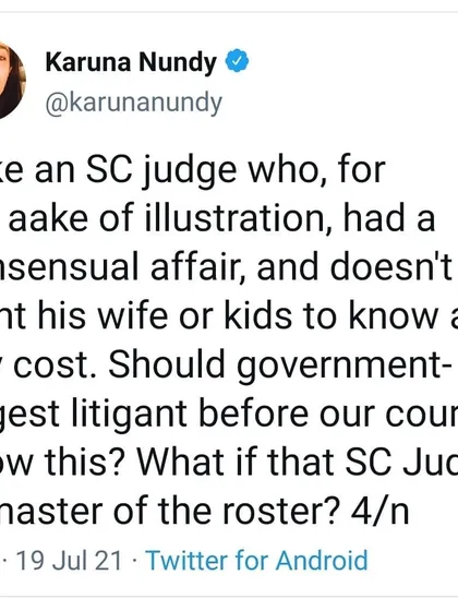 If a Supreme Court judge's personal life could be used for blackmail by the government, the largest litigant before our courts, how could justice ever be impartial? This is the danger of unchecked surveillance.
